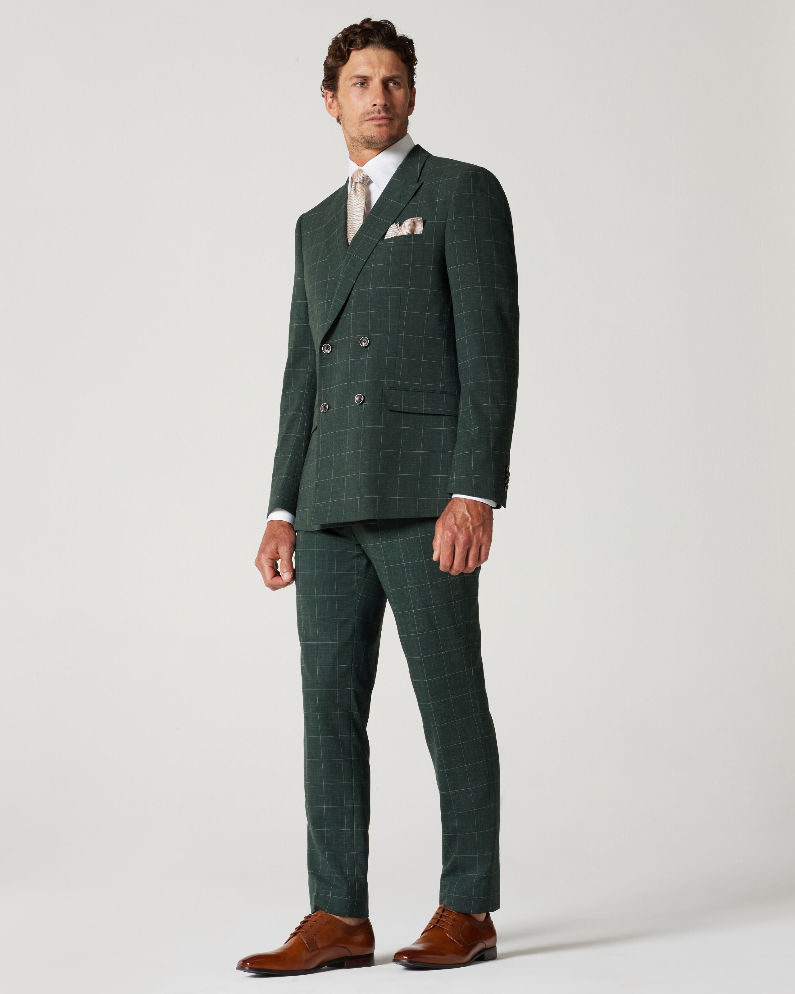Green double breasted discount suit